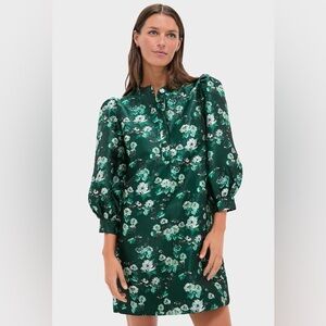 Tuckernut Pomander Place Emerald Floral Long Sleeve Dress